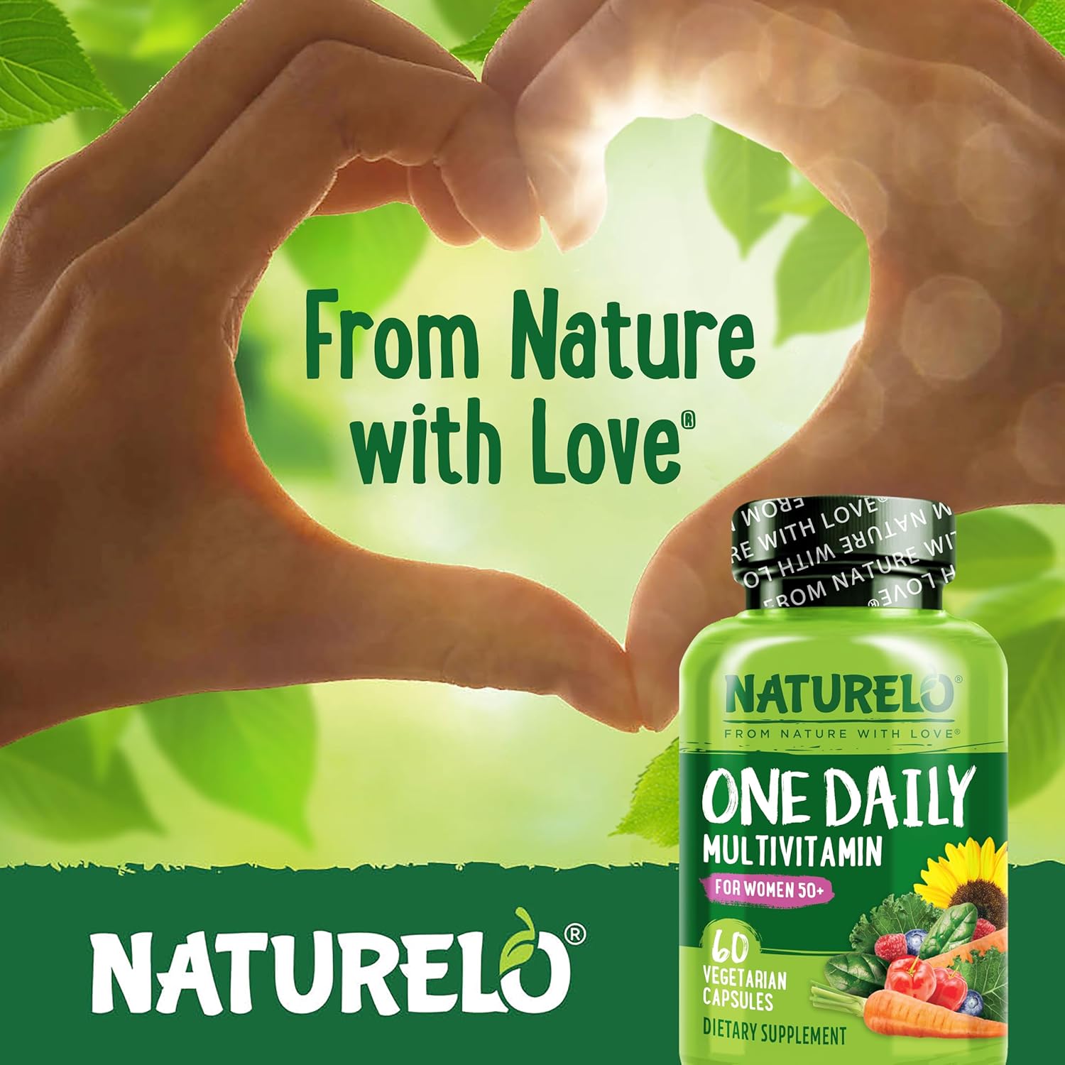 NATURELO، مولتی‌ویتامین و مینرال، 60 کپسول، مناسب بانوان بالای ۵۰ سال