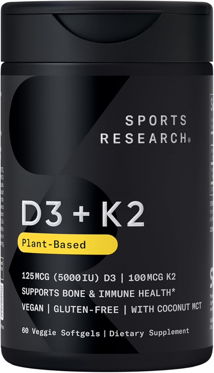 Sports Research، مکمل ویتامین K2، 5000 IU و 125 میکروگرم