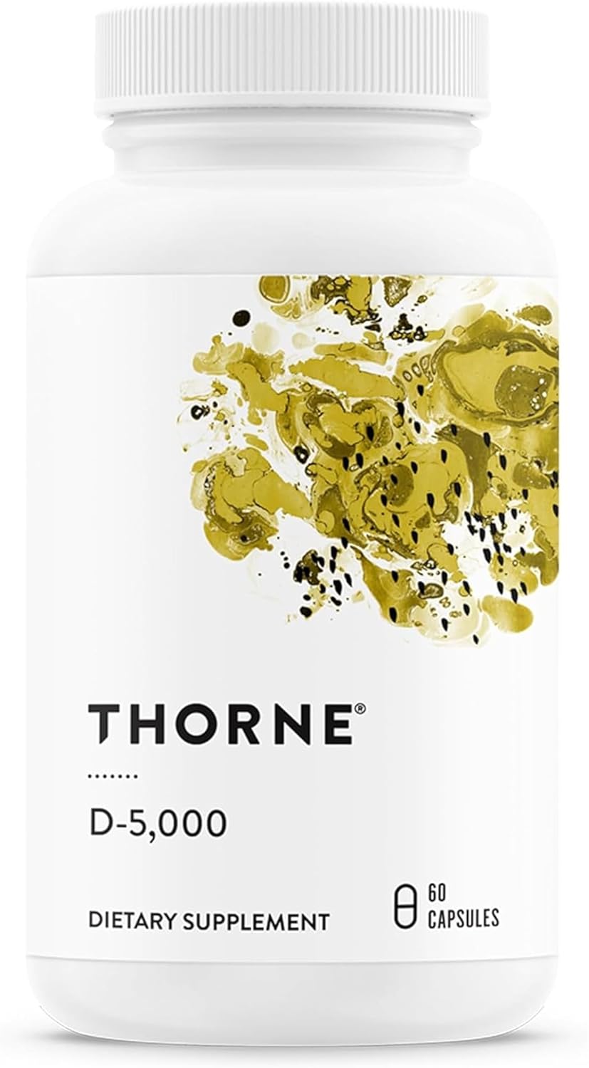 THORNE، مکمل ویتامین D3، مدل D-5000، 5,000 IU، 60 کپسول