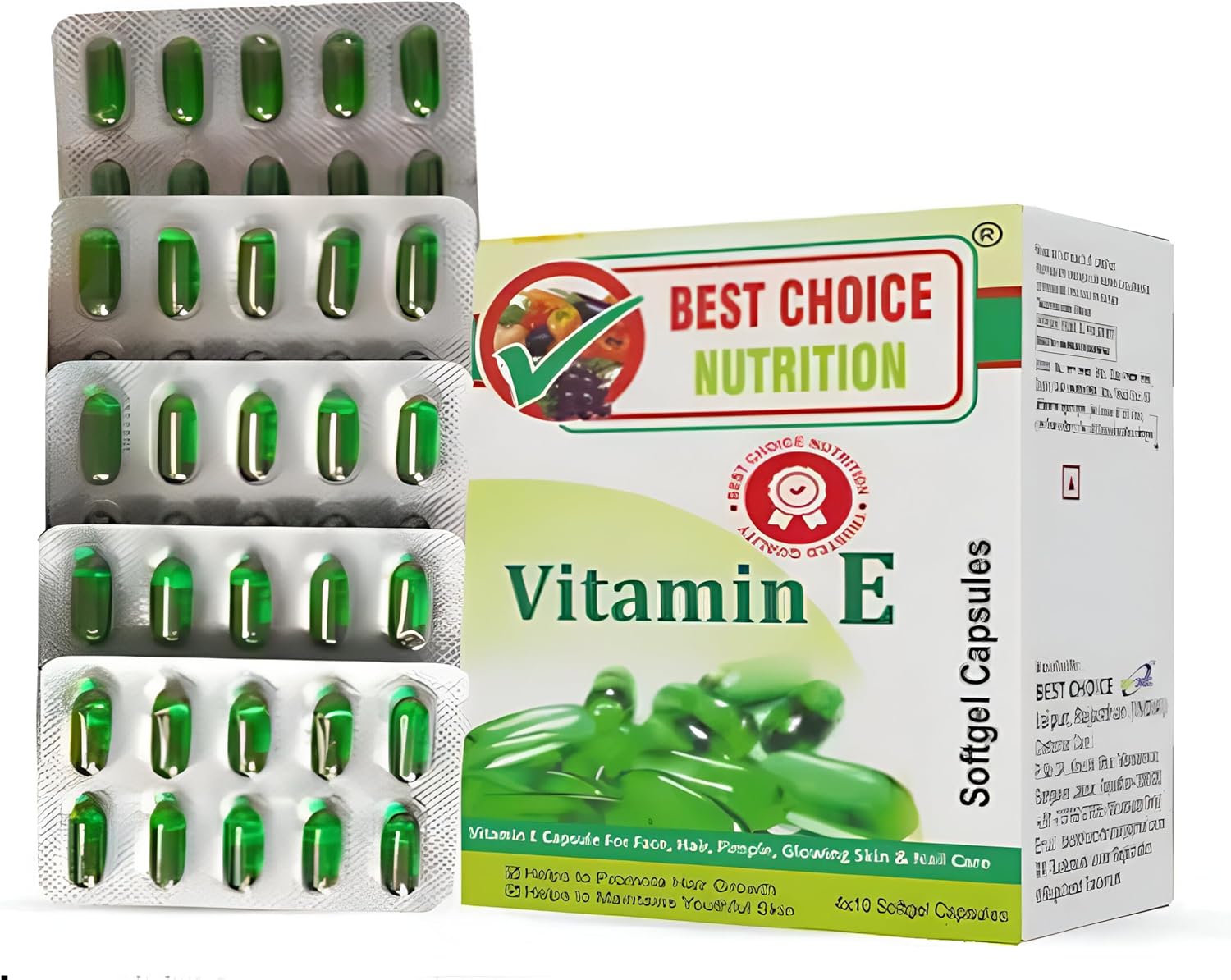 BEST CHOICE NUTRITION، مکمل ویتامین E، 50 کپسول