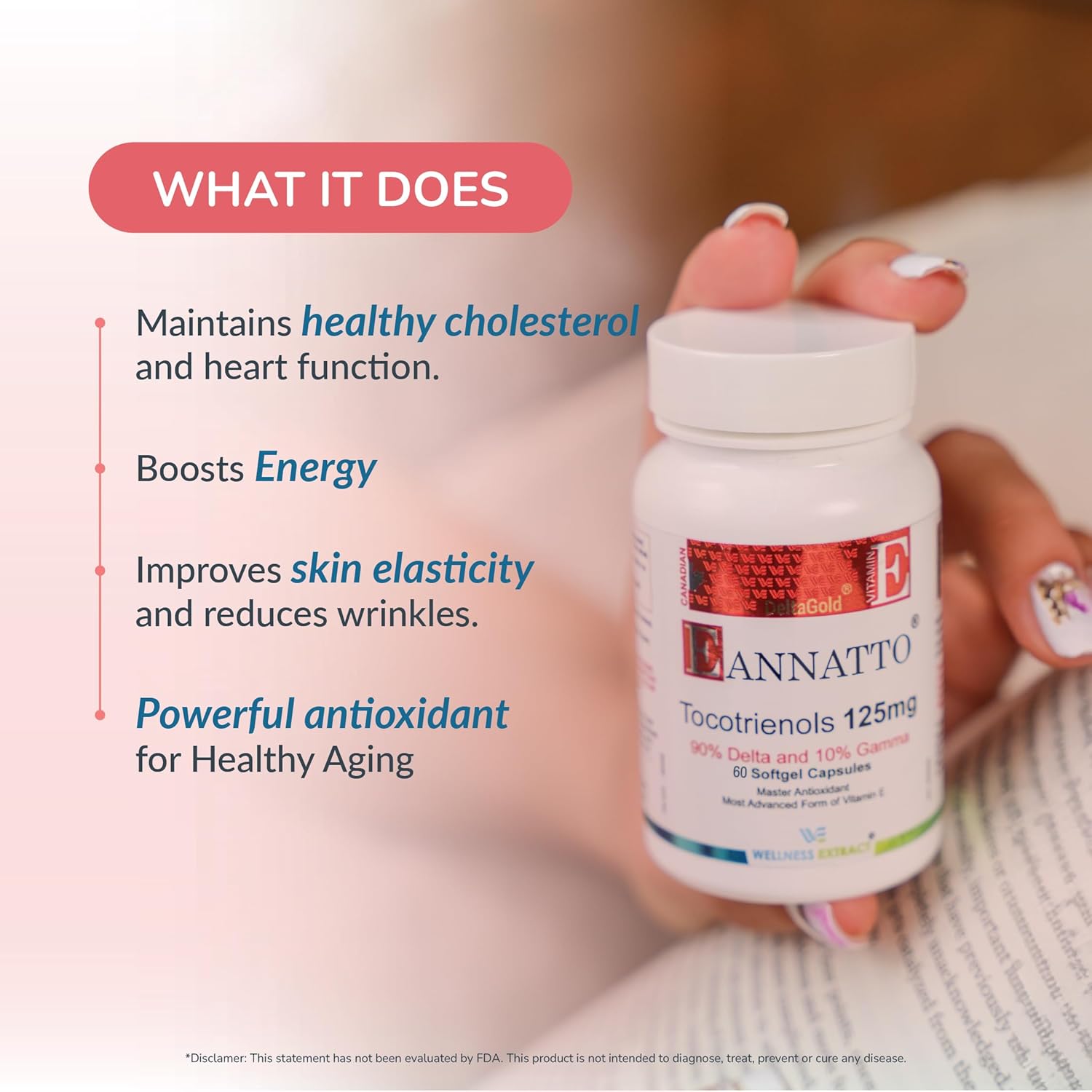 WELLNESS EXTRACT، مکمل ویتامین E، 125 میلی‌گرم، 60 سافت‌ژل