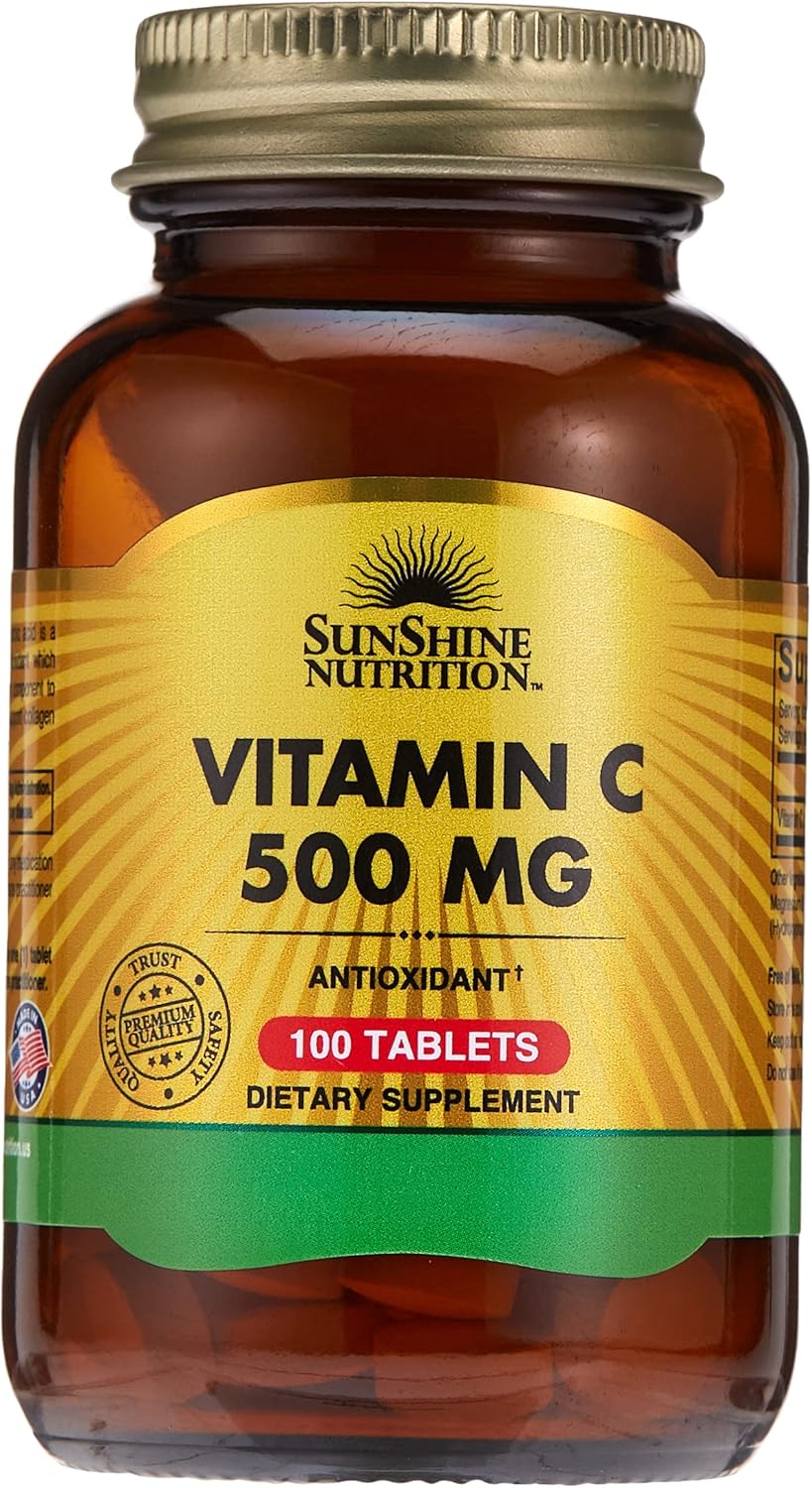 Sunshine Nutrition، مکمل ویتامین C، 500 میلی‌گرم، 100 قرص