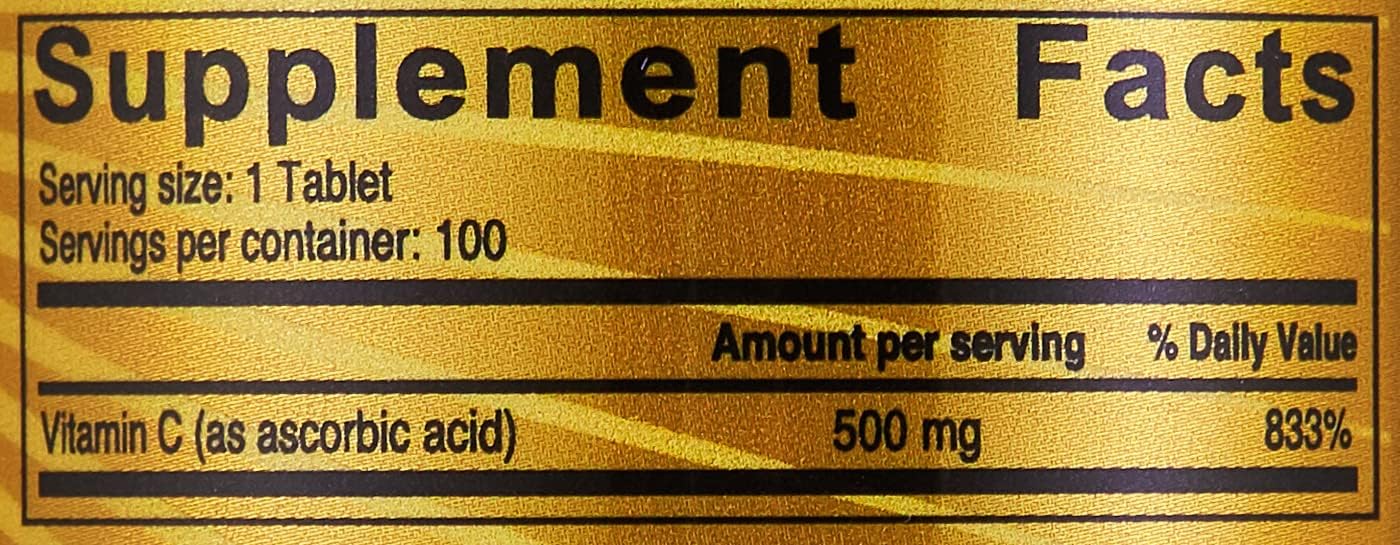 Sunshine Nutrition، مکمل ویتامین C، 500 میلی‌گرم، 100 قرص