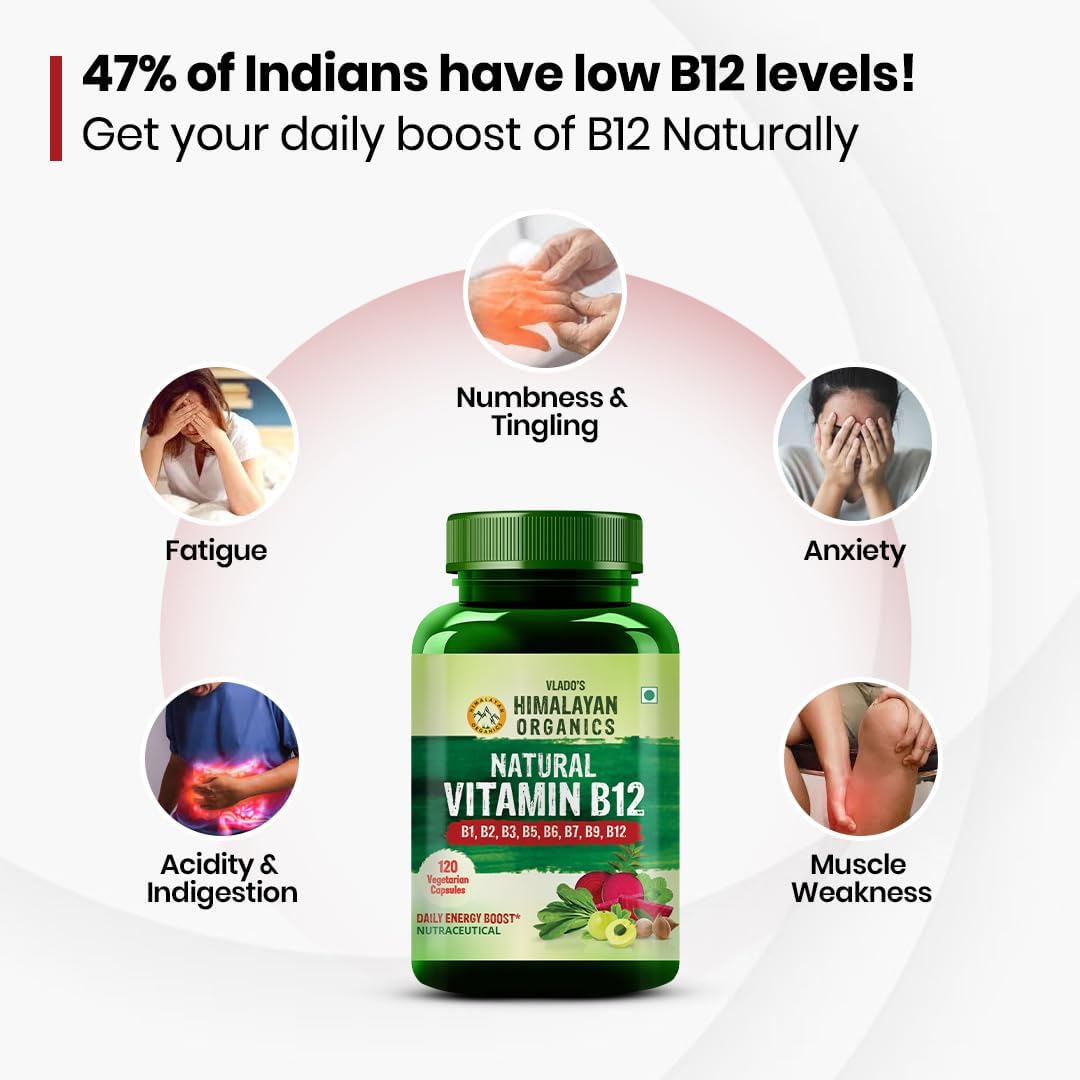 HIMALAYAN ORGANICS، مکمل ویتامین B12، کپسول