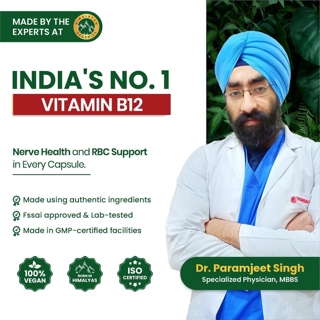 HIMALAYAN ORGANICS، مکمل ویتامین B12، کپسول