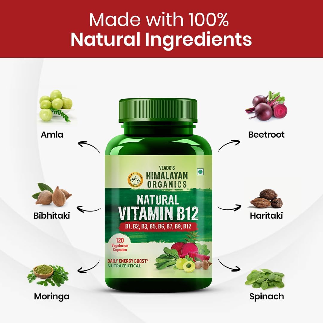 HIMALAYAN ORGANICS، مکمل ویتامین B12، کپسول