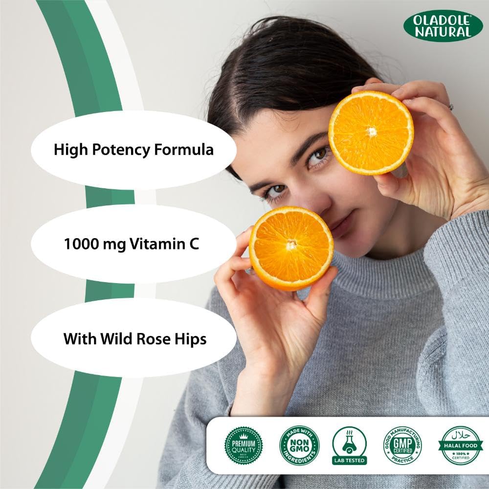 Oladole Natural، مکمل ویتامین C، 1000 میلی‌گرم، 100 قرص