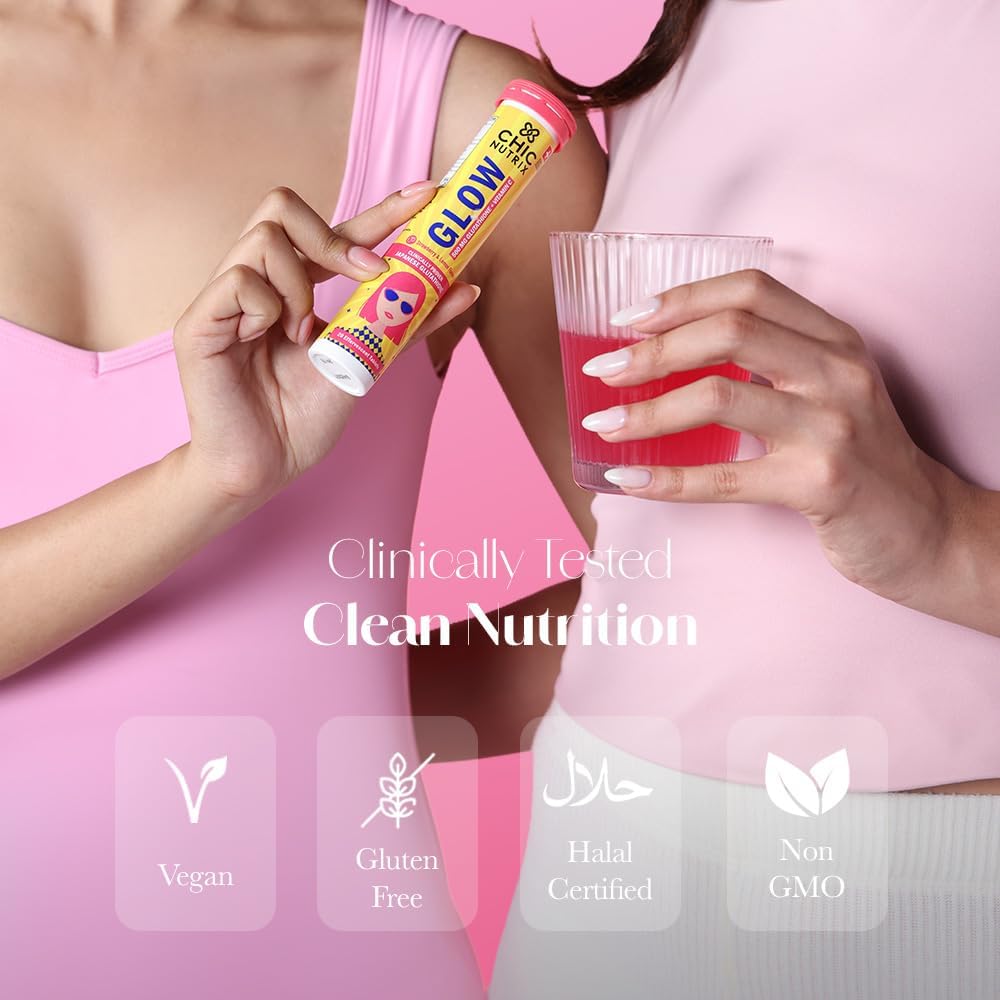 CHICNUTRIX، مکمل گلوتاتیون، 500 میلی‌گرم، قرص جوشان، طعم توت‌فرنگی