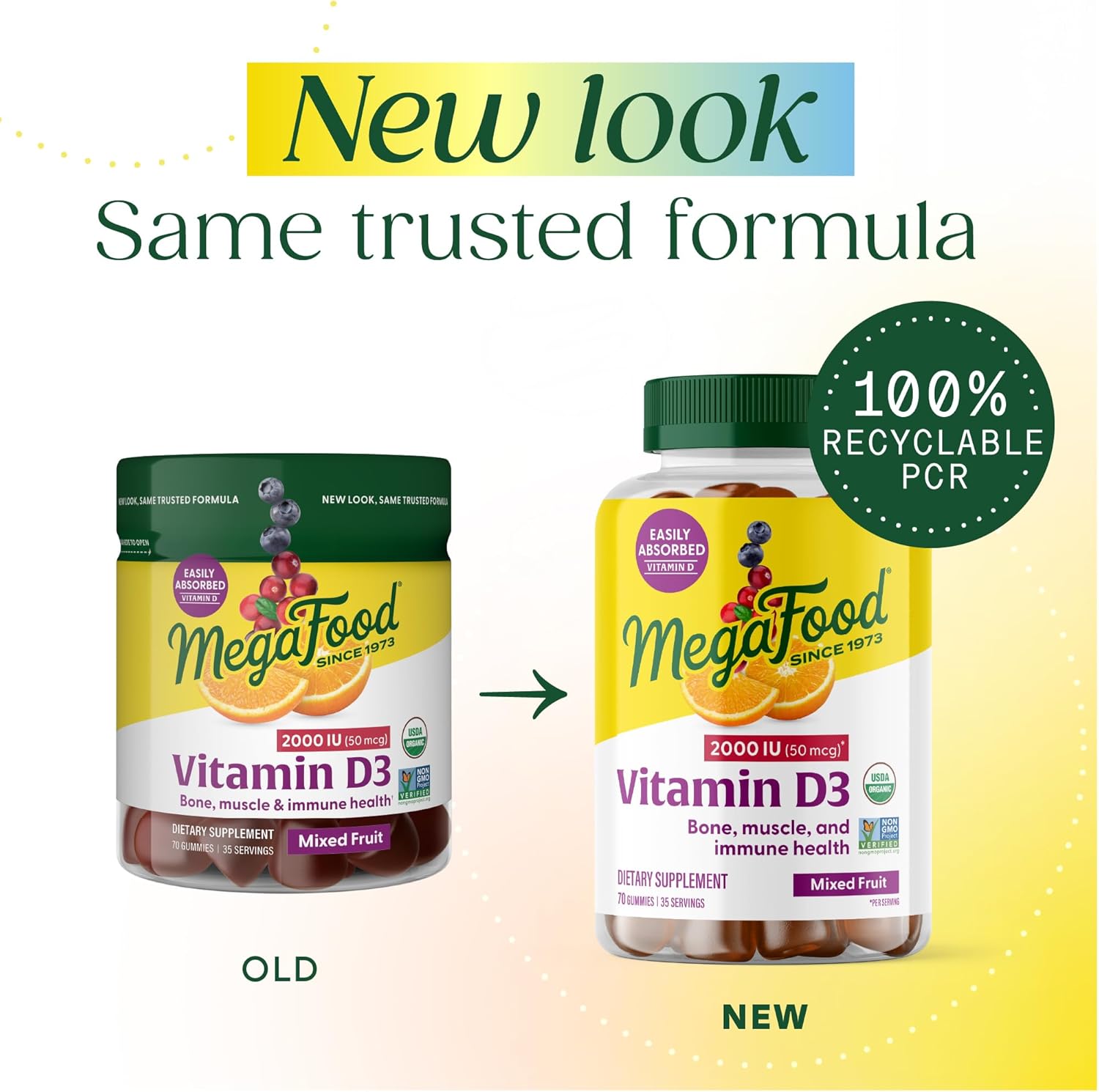 MegaFood، مکمل ویتامین D3، 2000 IU و 50 میکروگرم، 70 پاستیل، مناسب کودکان، طعم میوه‌های مخلوط