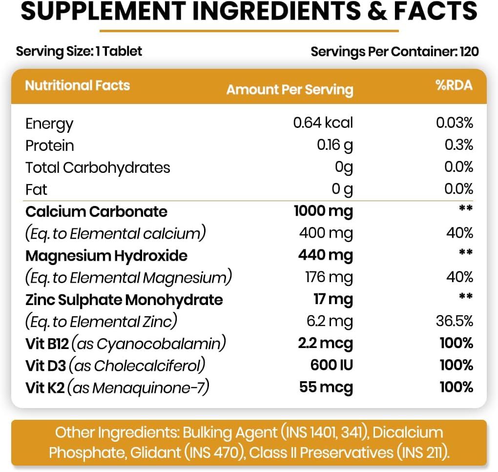 Himalayan Organics، مکمل مفاصل و استخوان، قرص