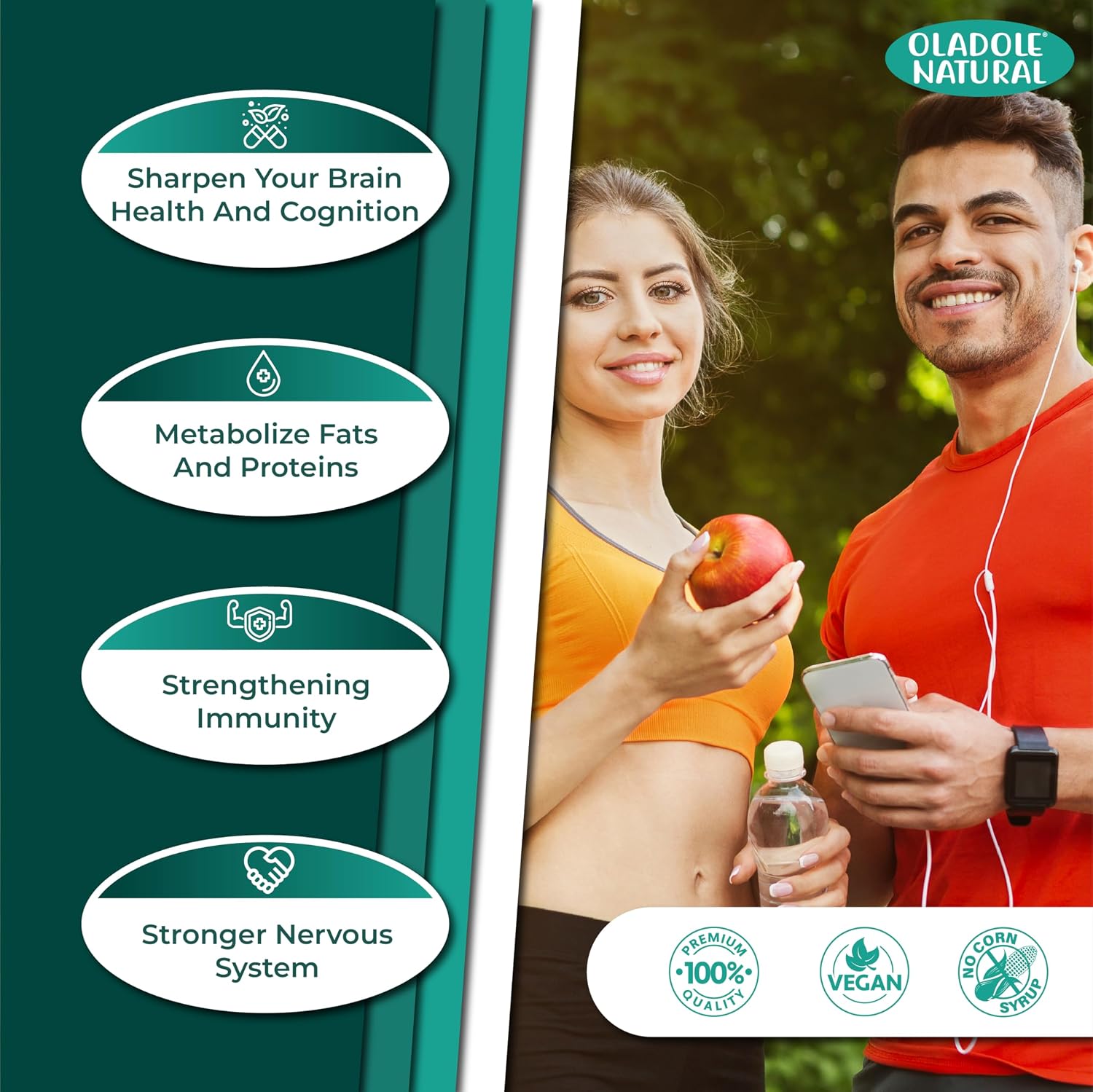 Oladole Natural، مکمل ویتامین C، 1000 میلی‌گرم، 60 سافت‌ژل