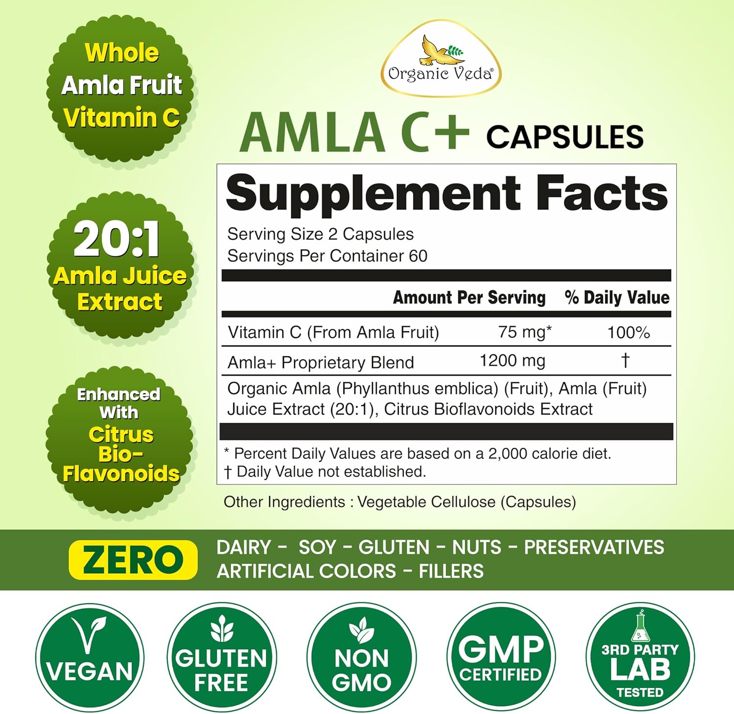 Organic Veda، مکمل ویتامین C، کپسول