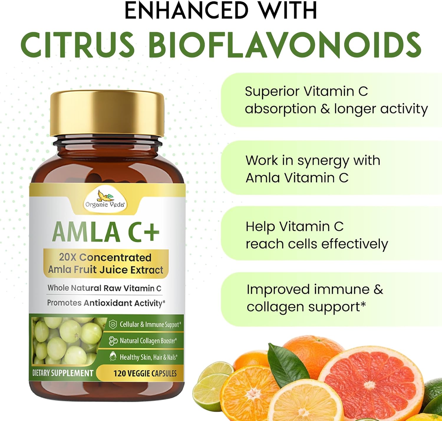 Organic Veda، مکمل ویتامین C، کپسول