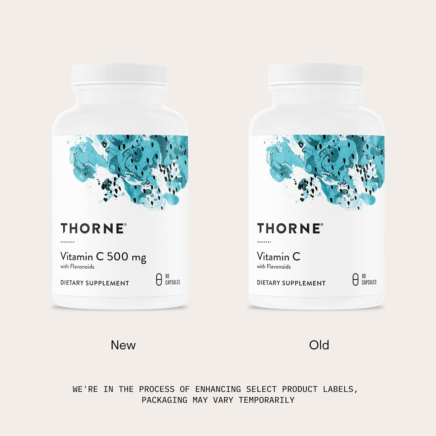 THORNE، مکمل ویتامین C، 500 میلی‌گرم، 90 سروینگ، طعم پرتقال
