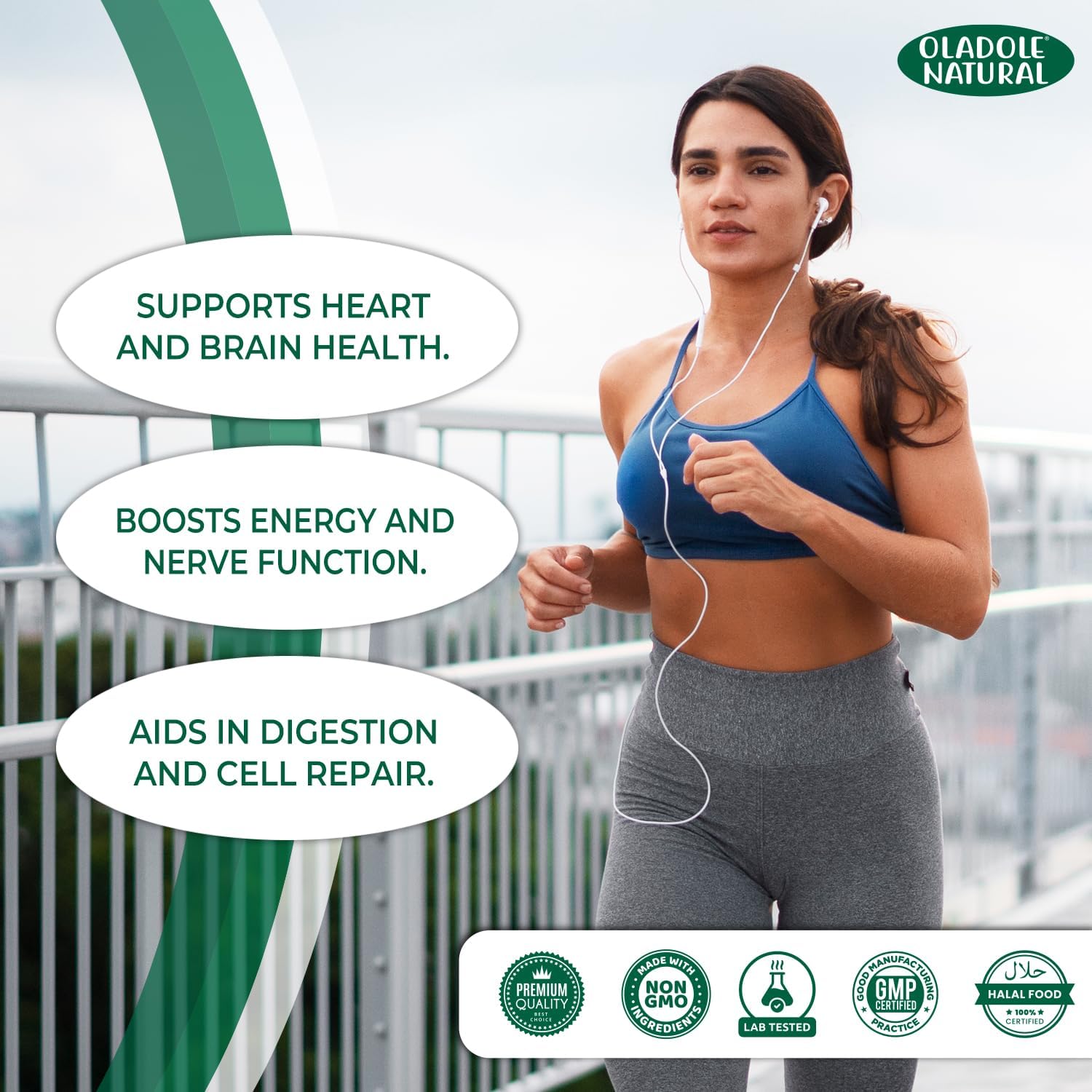 Oladole Natural، مکمل ویتامین B12، 1000 میکروگرم، 100 قرص