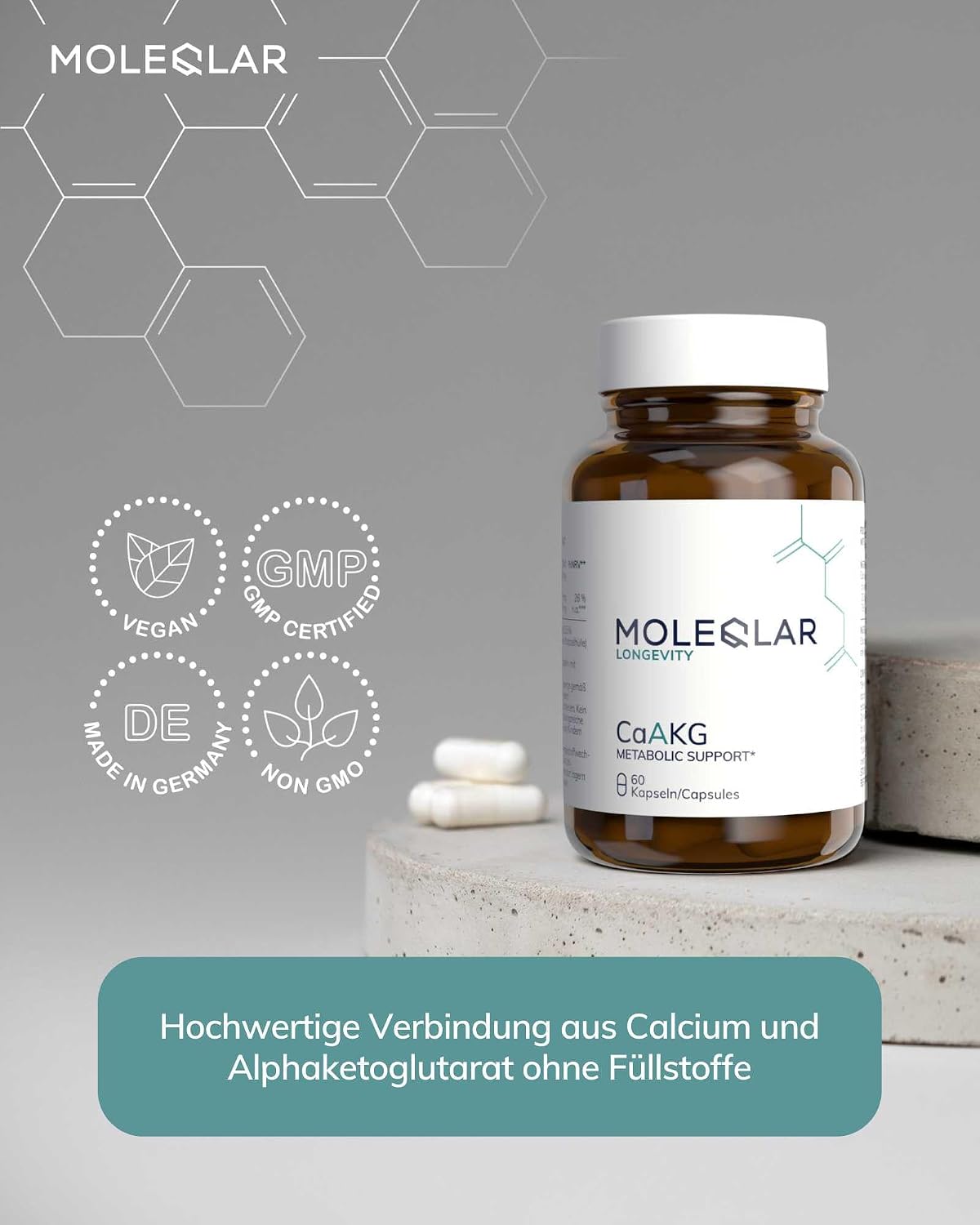 MoleQlar، مکمل حمایت از طول عمر، 1000 میلی‌گرم، کپسول