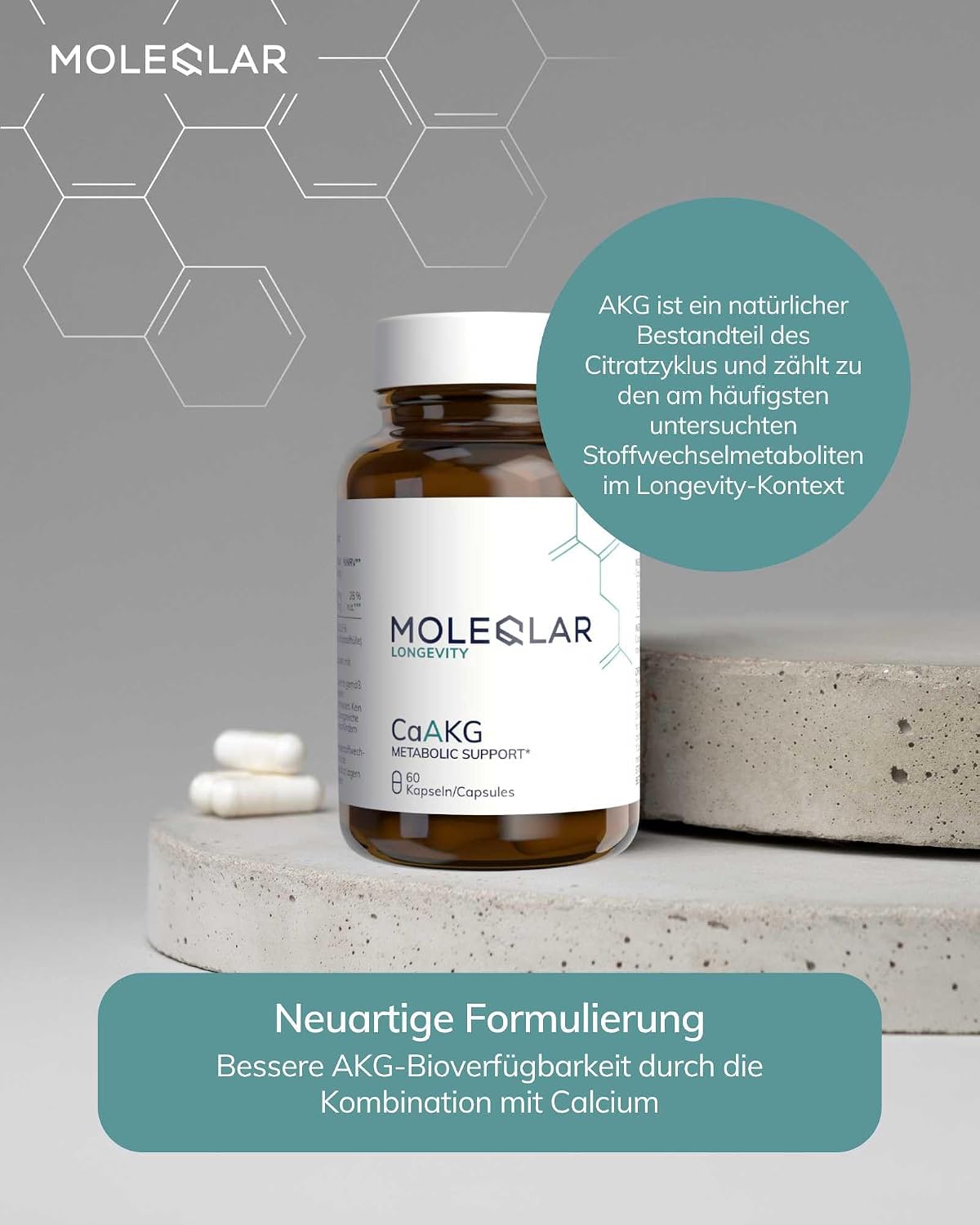 MoleQlar، مکمل حمایت از طول عمر، 1000 میلی‌گرم، کپسول