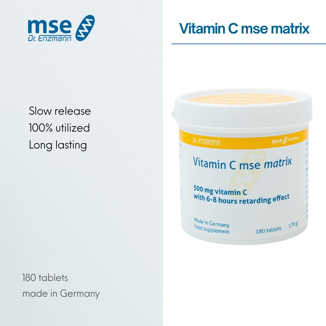 mse Pharmazeutika GmbH، مکمل ویتامین C، 500 میلی‌گرم، 180 قرص