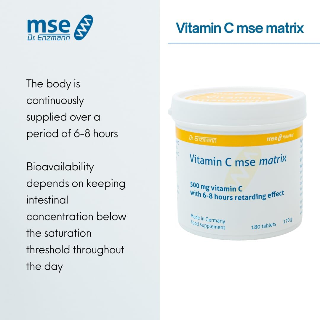 mse Pharmazeutika GmbH، مکمل ویتامین C، 500 میلی‌گرم، 180 قرص