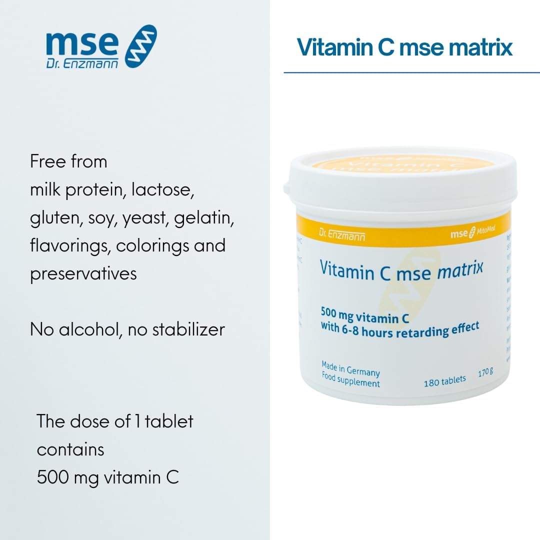 mse Pharmazeutika GmbH، مکمل ویتامین C، 500 میلی‌گرم، 180 قرص