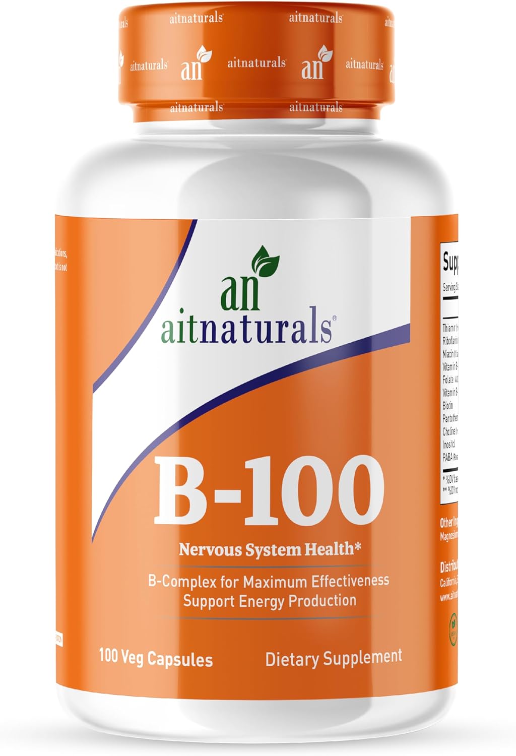 Aitnaturals، مکمل ویتامین B کمپلکس، مدل B-100، 100 کپسول