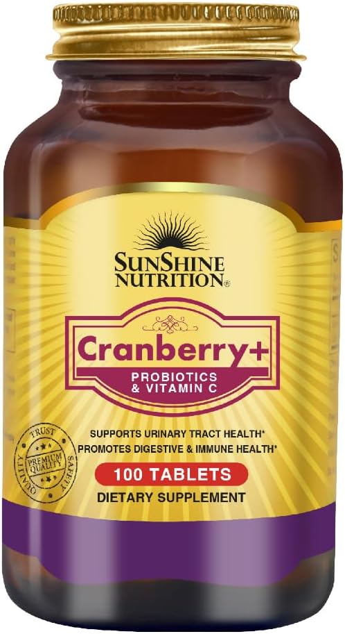 Sunshine Nutrition، مکمل پروبیوتیک و سلامت گوارش، 100 قرص، طعم کرن‌بری