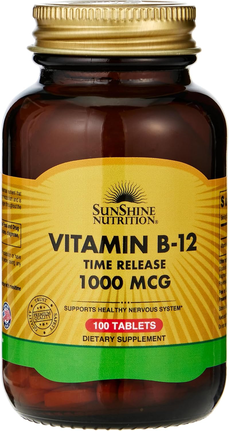 Sunshine Nutrition، مکمل ویتامین B12، 1000 میکروگرم، 100 کپسول