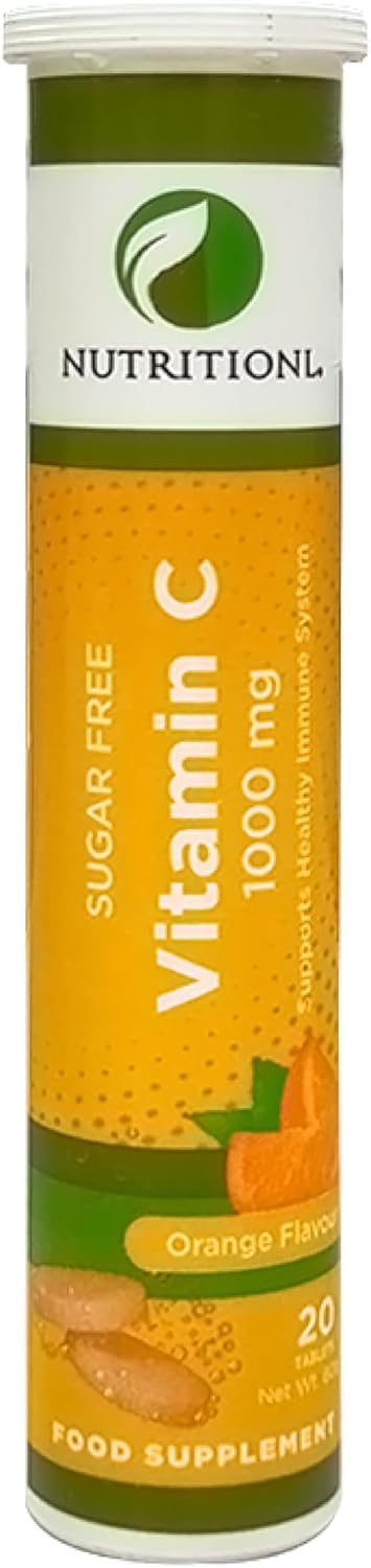 Nutritionl، مکمل ویتامین C، 1000 میلی‌گرم، 20 قرص، طعم پرتقال