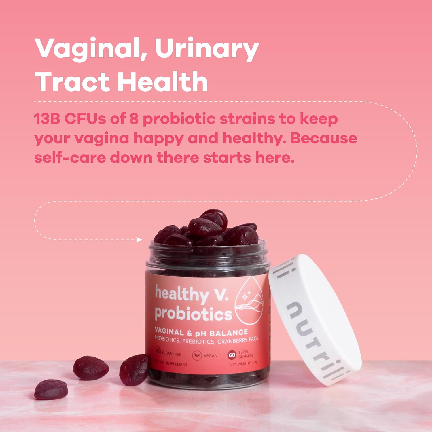 Nutrili، مکمل پروبیوتیک و سلامت گوارش، طعم کرن‌بری