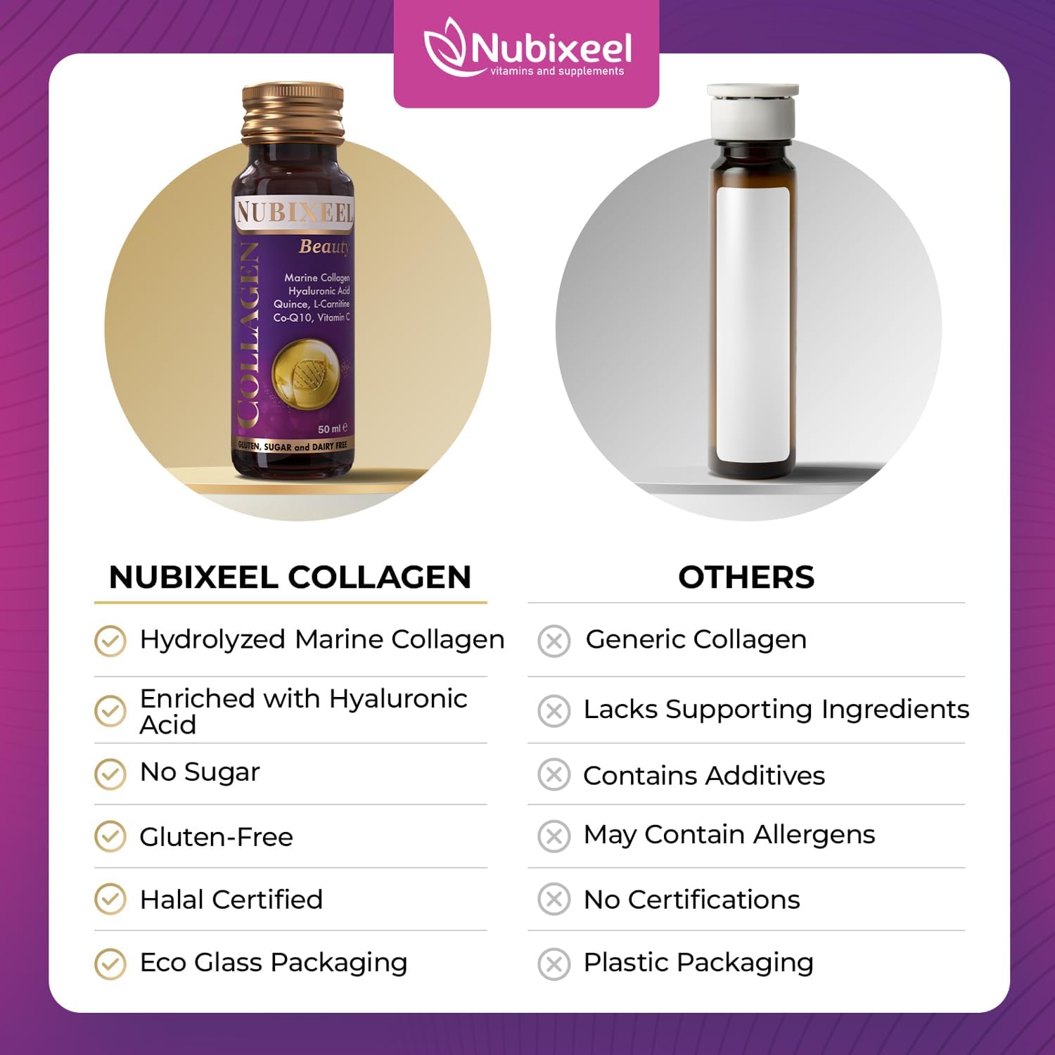 Nubixeel، مکمل کلاژن، 10 شات