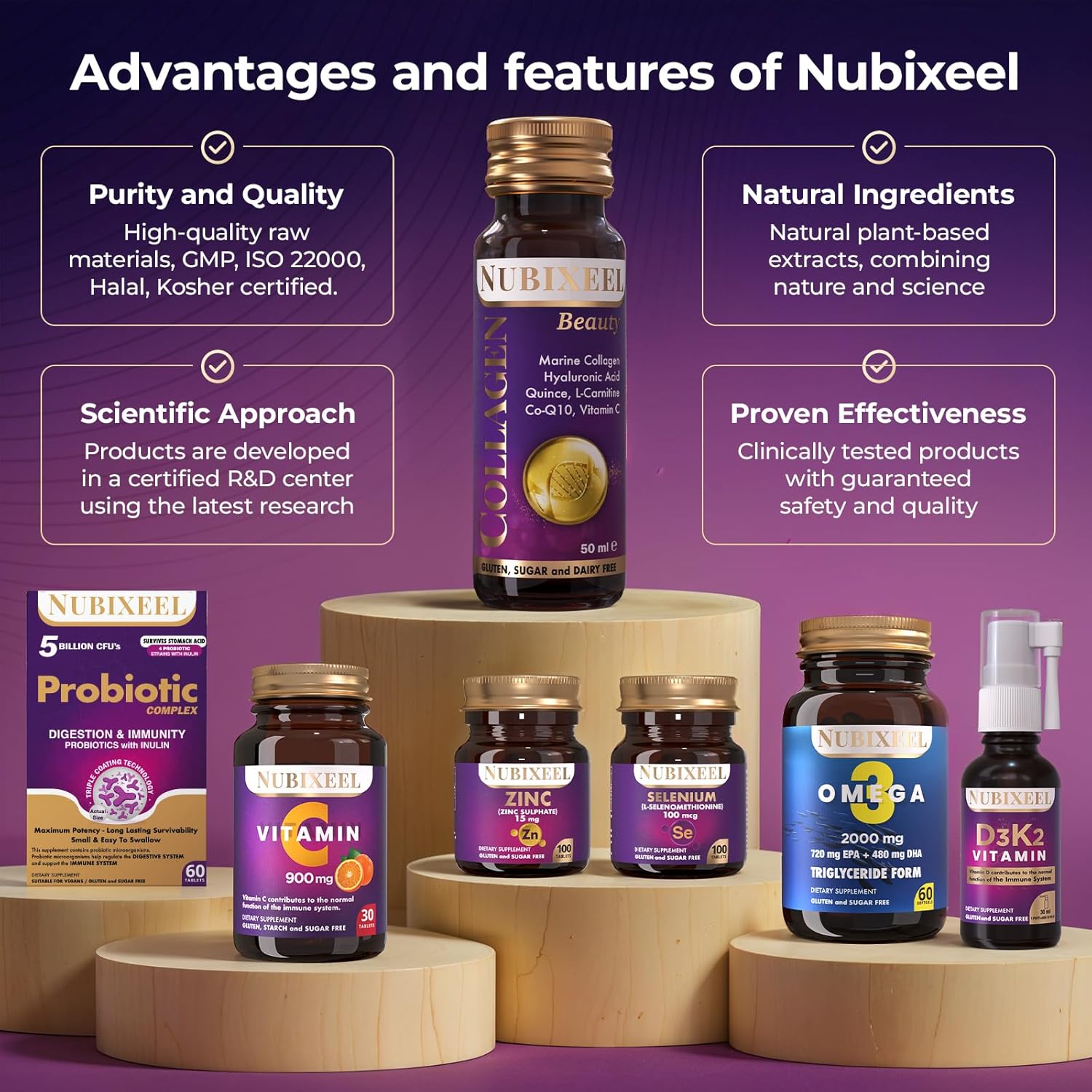 Nubixeel، مکمل کلاژن، 10 شات