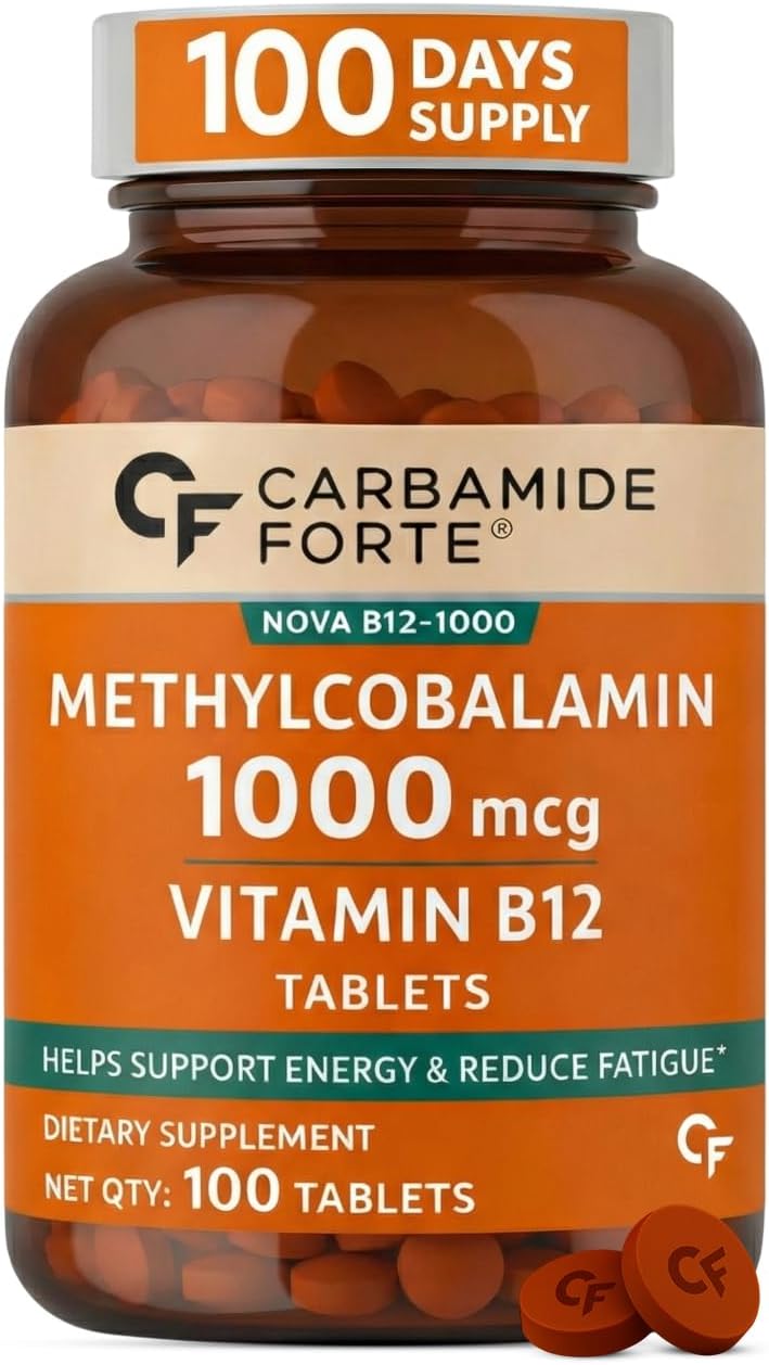 Carbamide Forte، مکمل ویتامین B12، 1000 میکروگرم، 12 قرص