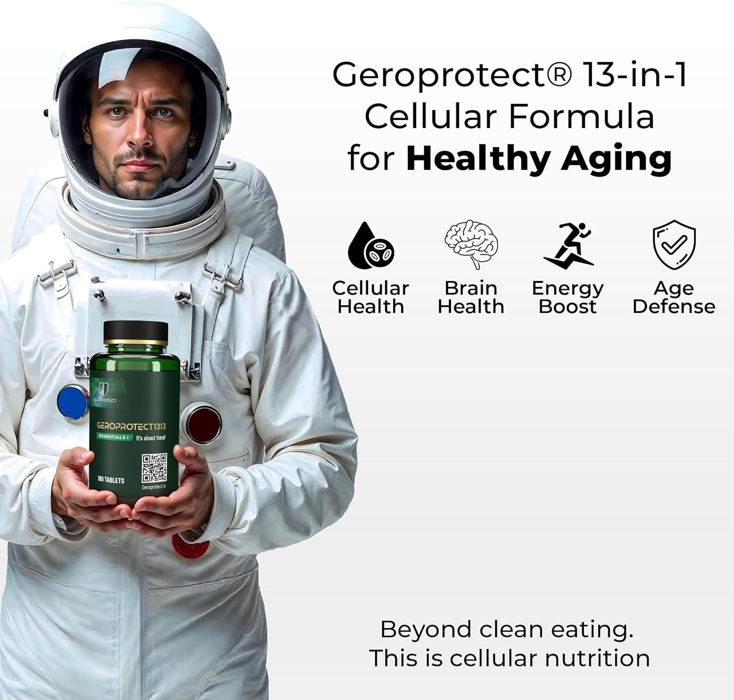 GEROPROTECT، مکمل حمایت از طول عمر، 450 میلی‌گرم، 180 قرص