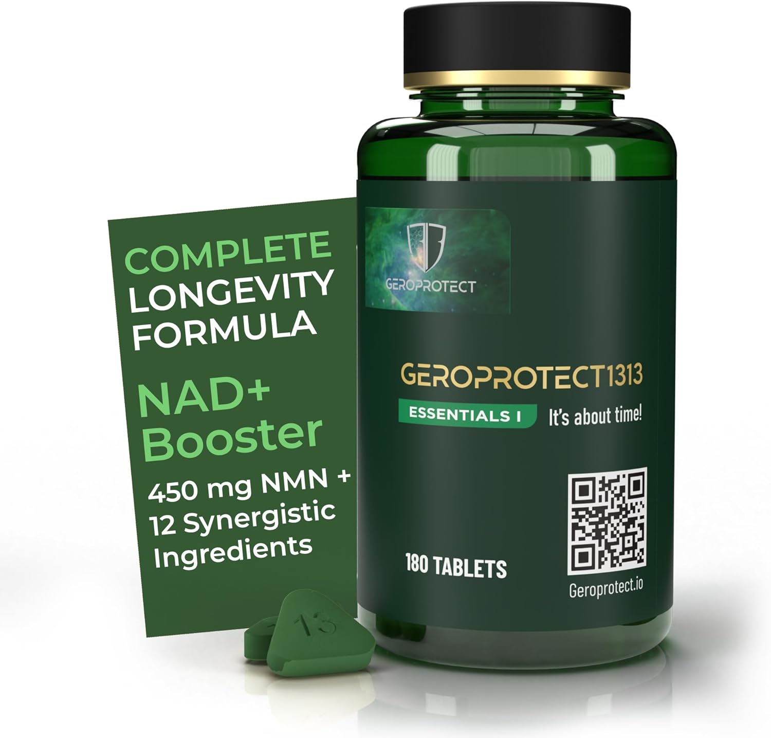 GEROPROTECT، مکمل حمایت از طول عمر، 450 میلی‌گرم، 180 قرص
