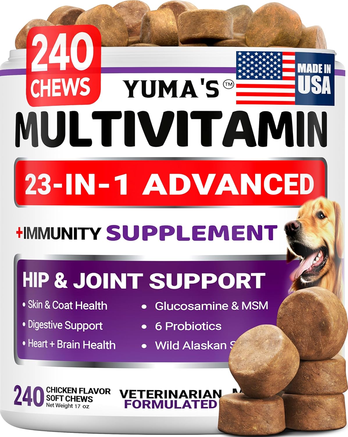 YUMA'S، مولتی‌ویتامین سگ، 240 تشویقی