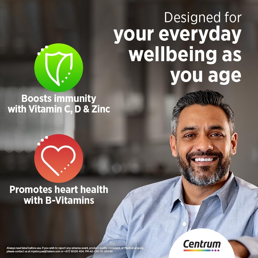 Centrum، مولتی‌ویتامین و مینرال، 30 عدد، مناسب بزرگسالان بالای ۵۰ سال