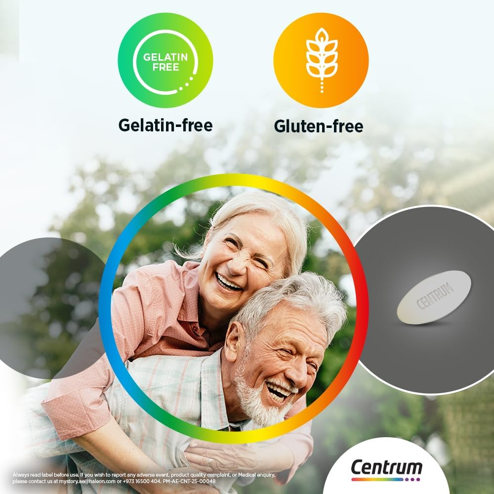 Centrum، مولتی‌ویتامین و مینرال، 30 عدد، مناسب بزرگسالان بالای ۵۰ سال