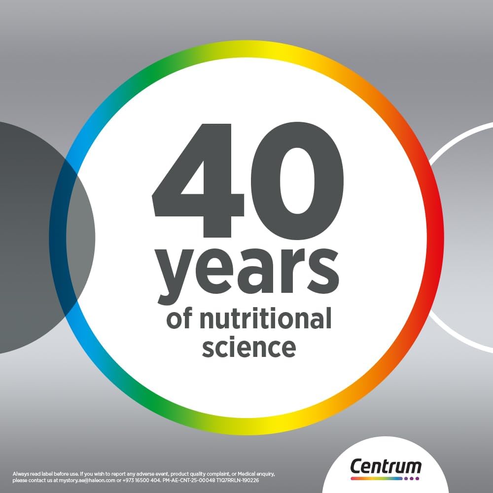 Centrum، مولتی‌ویتامین و مینرال، 30 عدد، مناسب بزرگسالان بالای ۵۰ سال