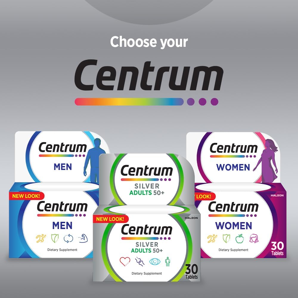 Centrum، مولتی‌ویتامین و مینرال، 30 عدد، مناسب بزرگسالان بالای ۵۰ سال