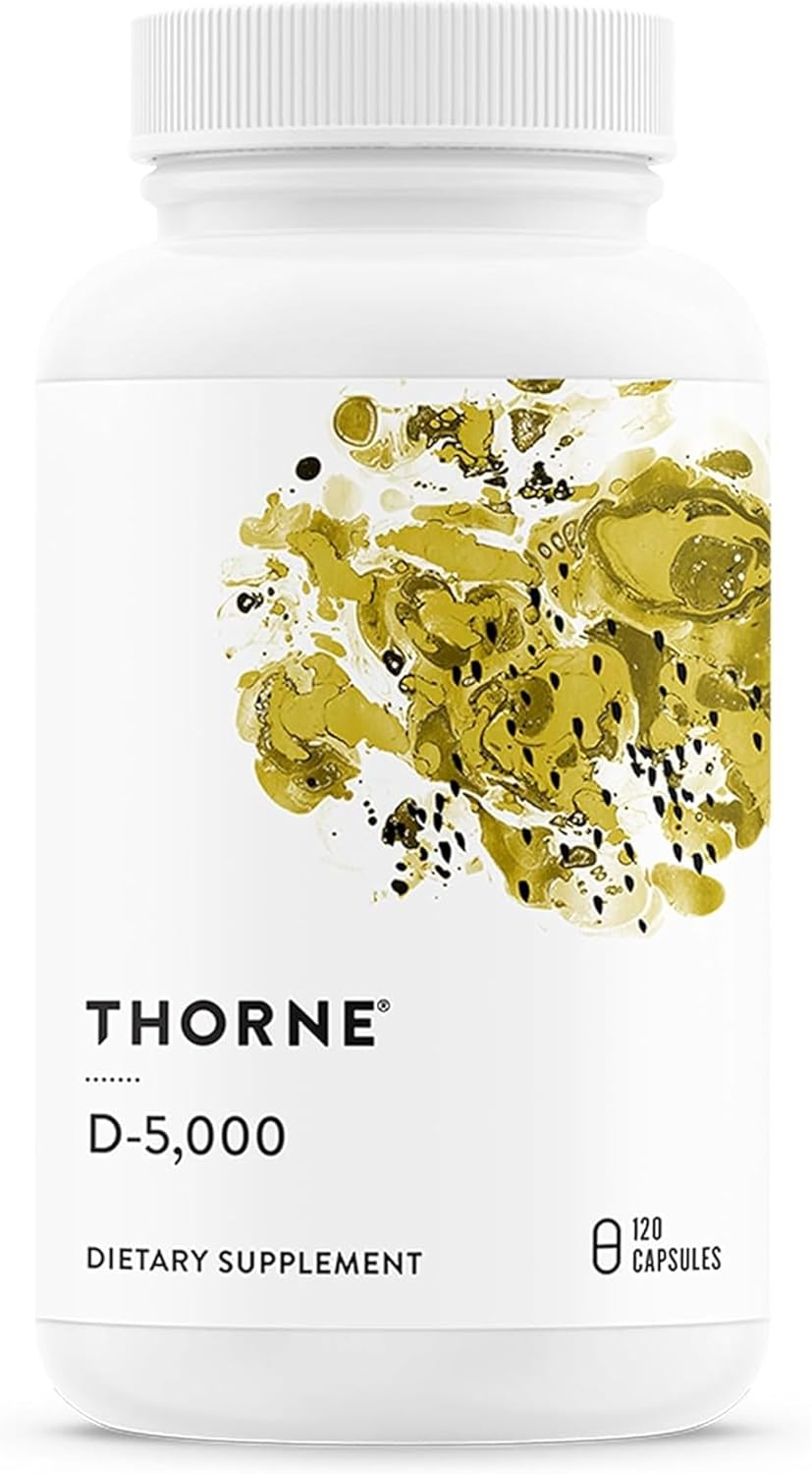 THORNE، مکمل ویتامین D3، مدل D-5,000، 120 کپسول