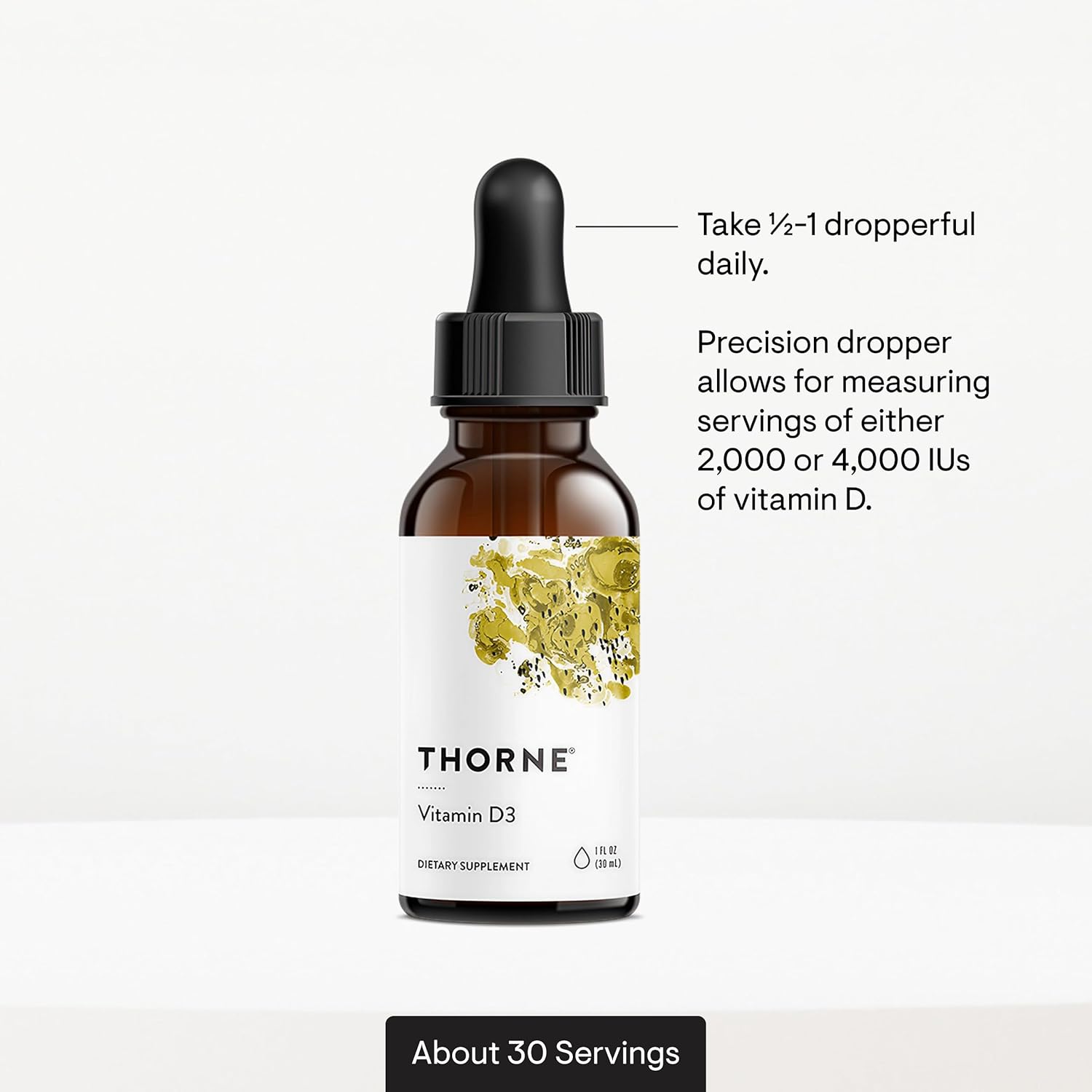 THORNE، مکمل ویتامین D3، 4,000 IU، 30 سروینگ