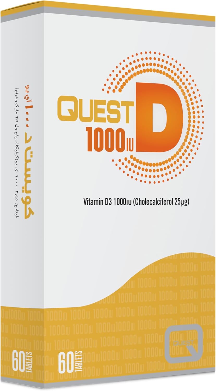 Quest، مکمل ویتامین D3، 1000 IU، 60 قرص