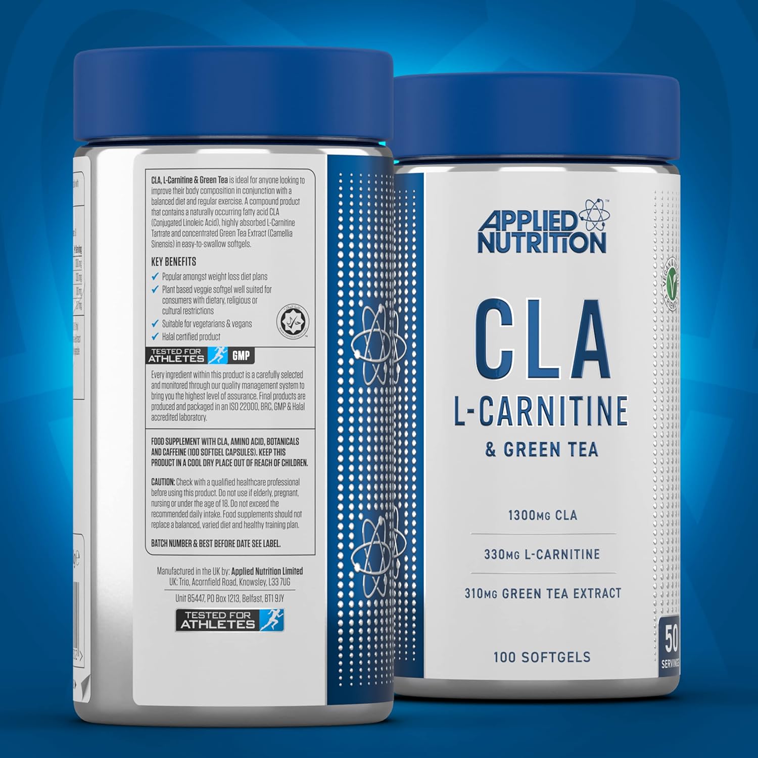 مکمل مدیریت وزن Applied Nutrition Applied Nutrion Cla L-Carnitine با ال-کارنیتین، عصاره چای سبز و CLA | 100 سافت‌ژل