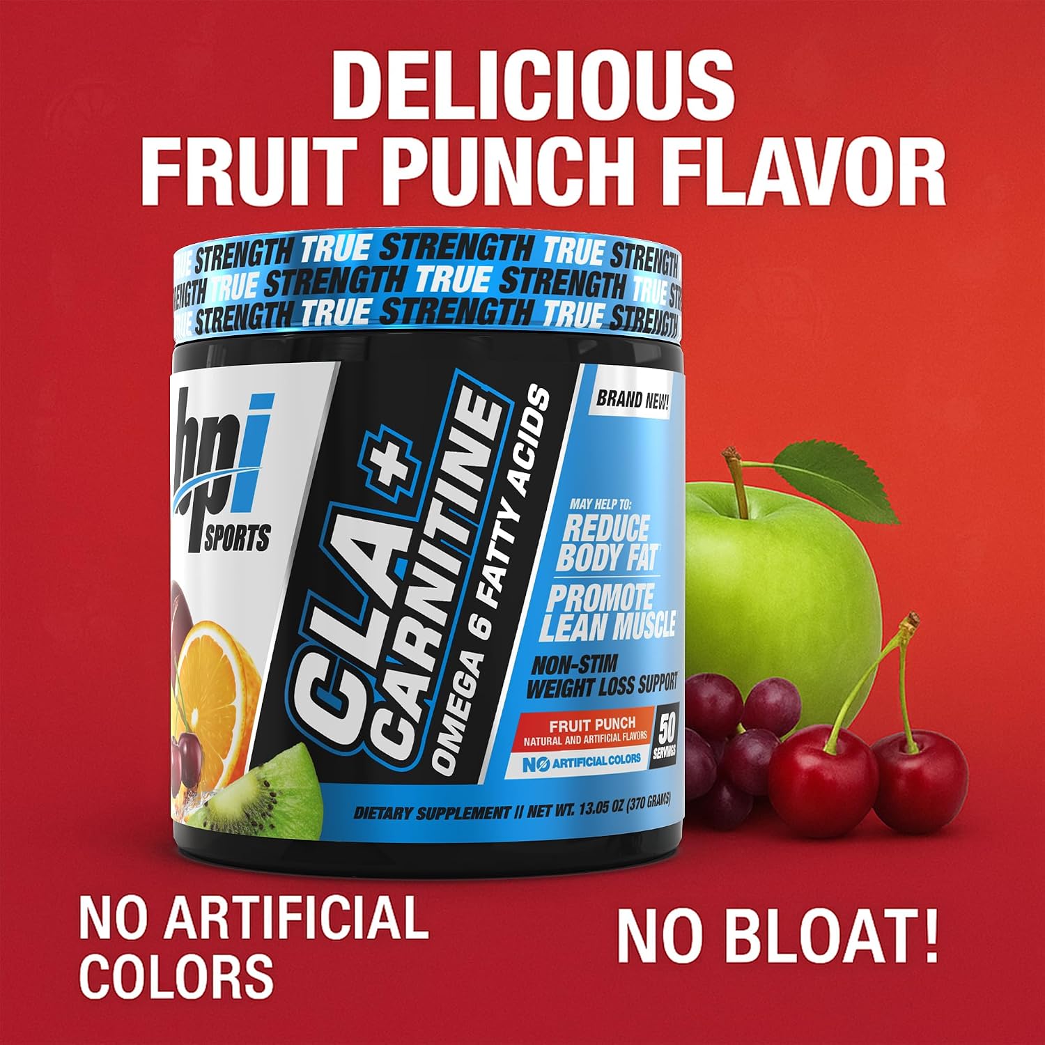 مکمل مدیریت وزن BPI Sports CLA Carnitine با کافئین و CLA | طعم فروت پانچ، 50 سروینگ، 12.34 اونس