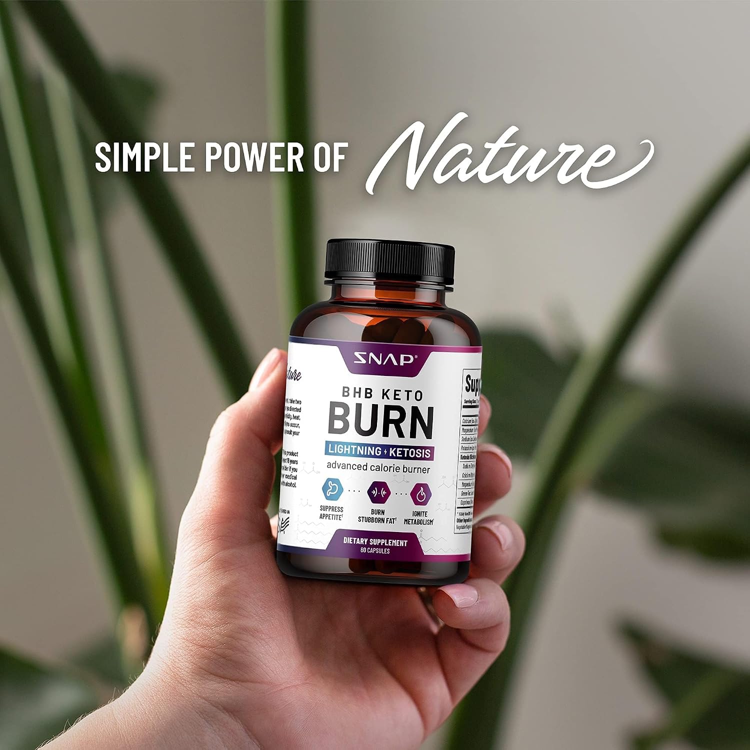 مکمل مدیریت وزن Snap Supplements BHB Keto Burn با BHB | 60 کپسول
