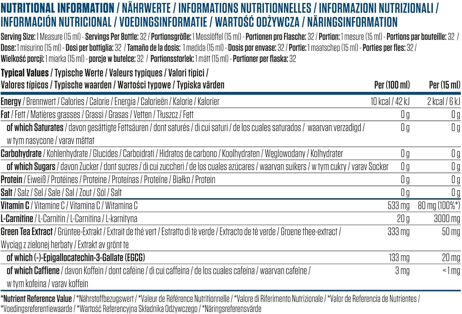 مکمل مایع مدیریت وزن Applied Nutrition L-Carnitine با ال-کارنیتین | طعم پرتقال، 480 میلی‌لیتر