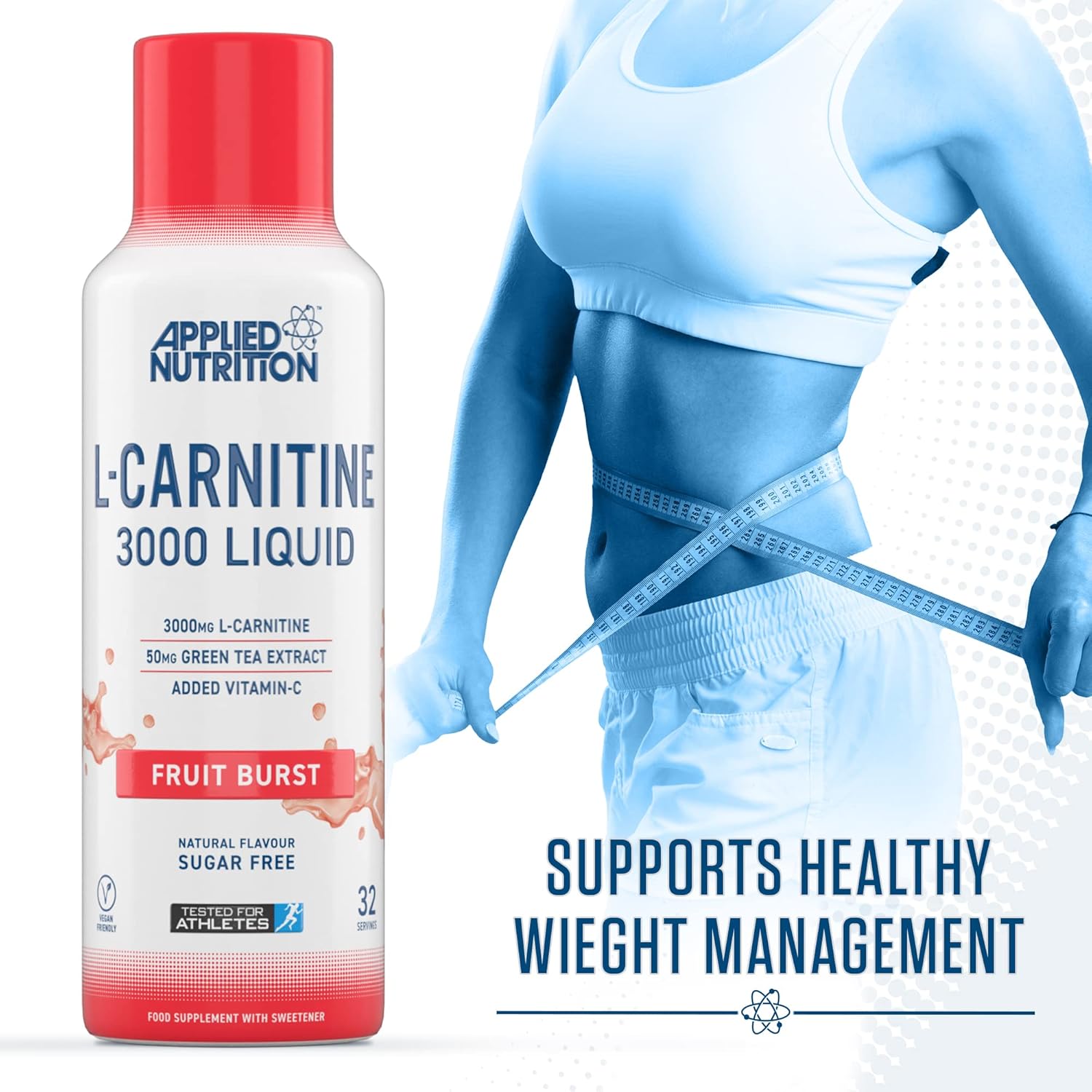 مکمل مایع مدیریت وزن Applied Nutrition L-Carnitine با ال-کارنیتین | 480 میلی‌لیتر