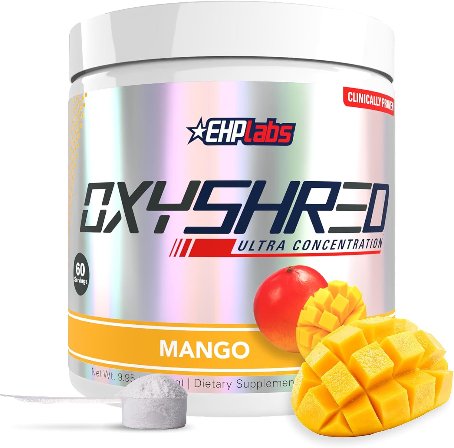 پودر پری‌ورک‌اوت ترموژنیک EHP LABS OxyShred | طعم انبه، 60 سروینگ