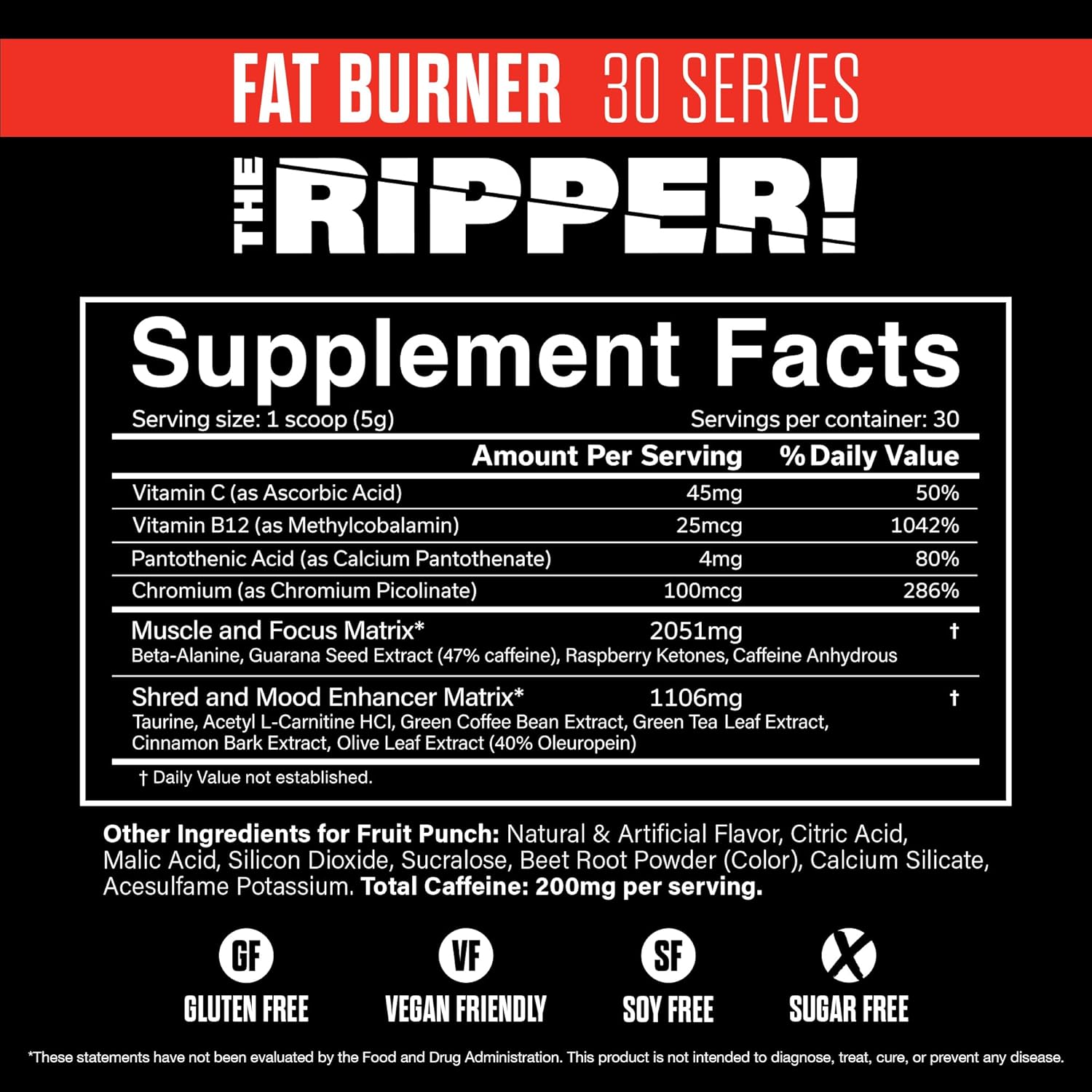 مکمل مدیریت وزن JNX SPORTS Ripper | طعم فروت پانچ، 30 سروینگ