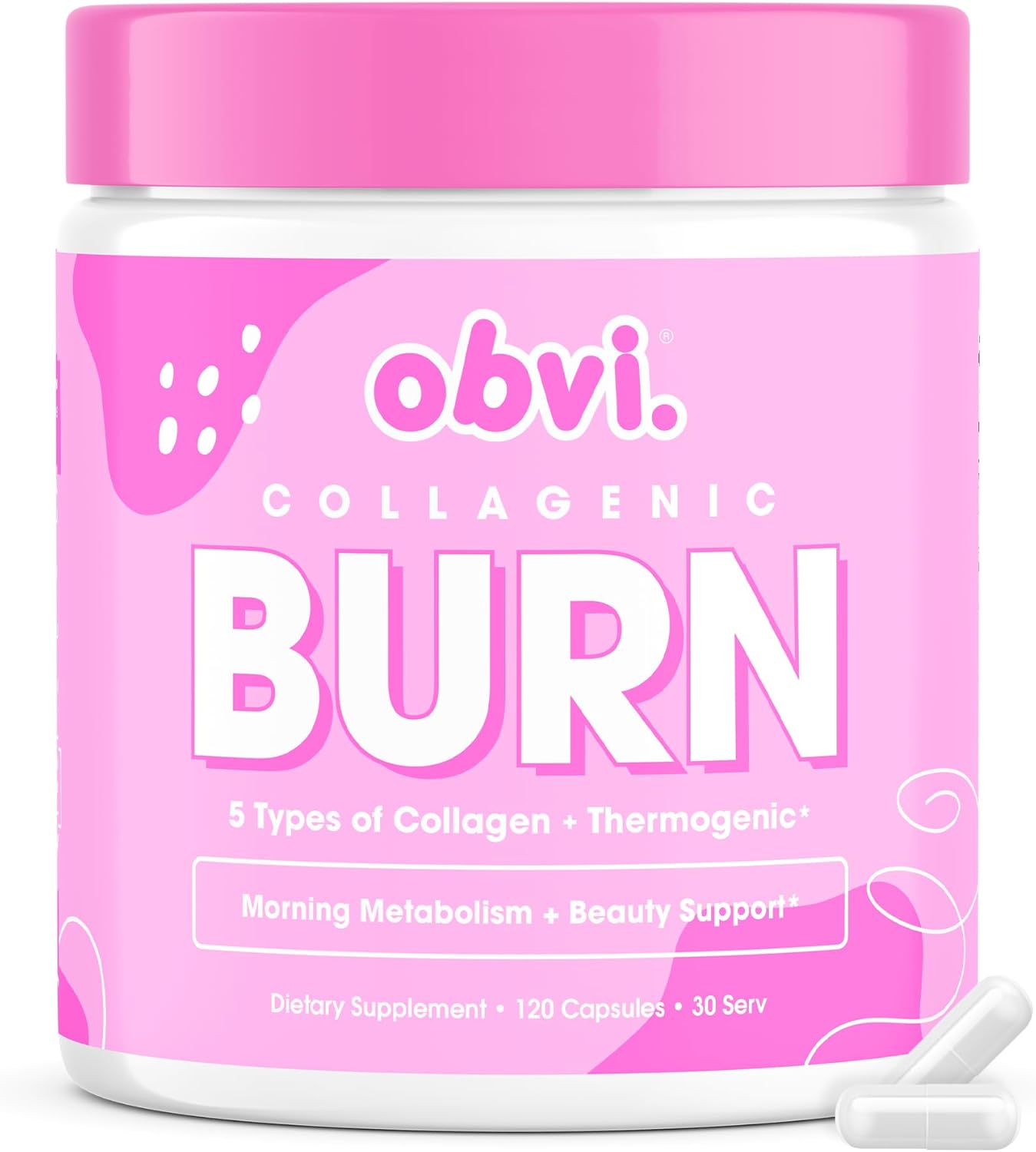 مکمل مدیریت وزن Obvi Collagen Burn با کلاژن | 30 سروینگ، 120 کپسول
